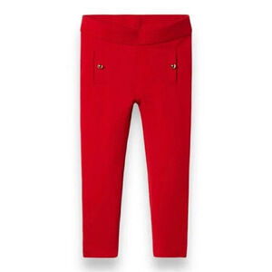 Janie & Jack | Girls’ Red Ponte Button Pants (4)